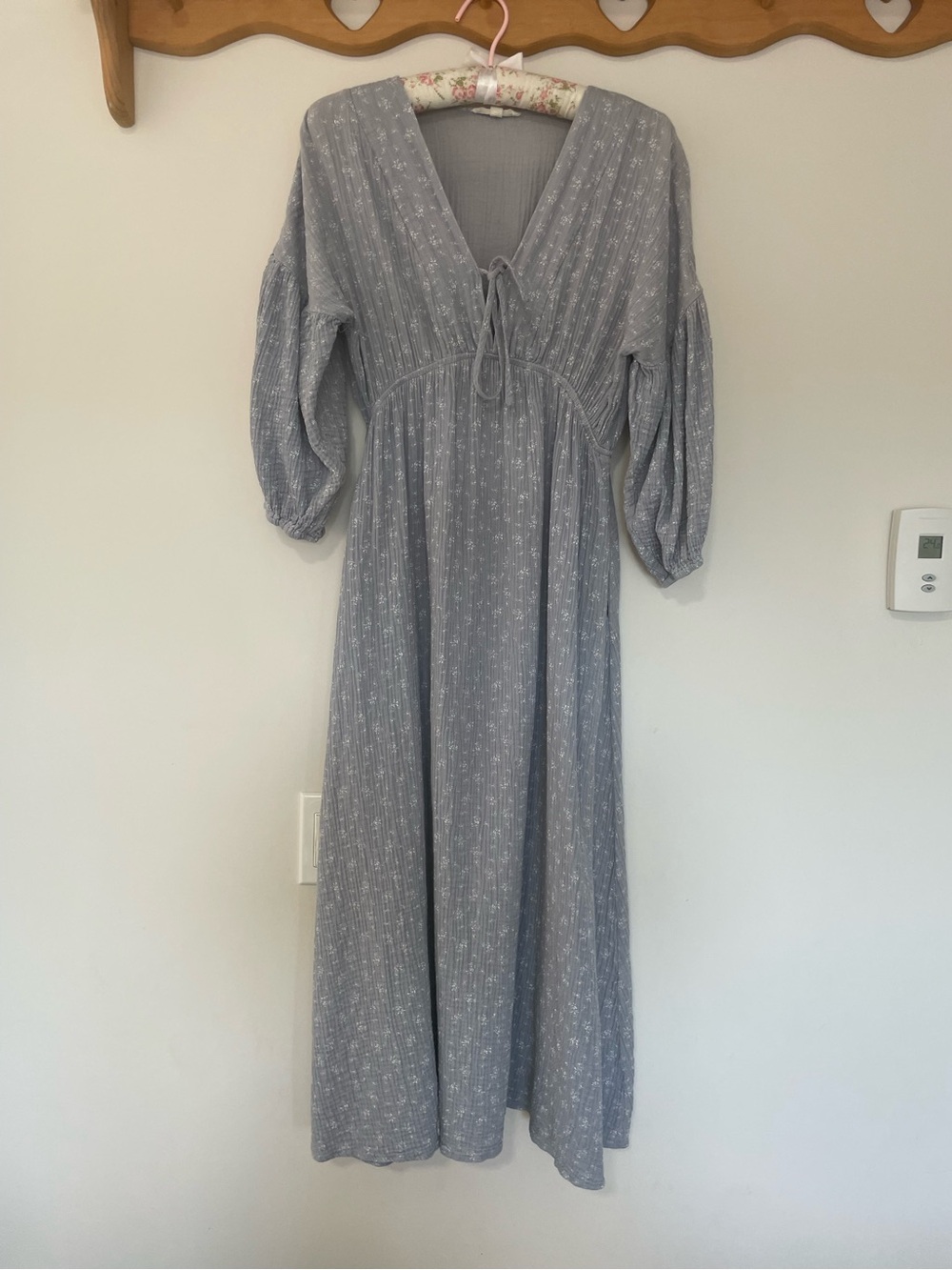 Worth Collective Hunter 100% Cotton Gauze Midi Dress in Indigo - Bump Friendly